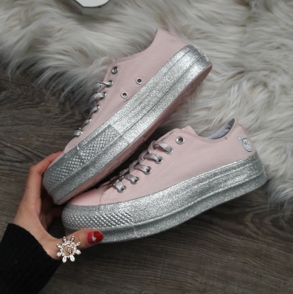 NEW Converse Miley Cyrus All-Star Glitter Platform - Picture 5 of 8